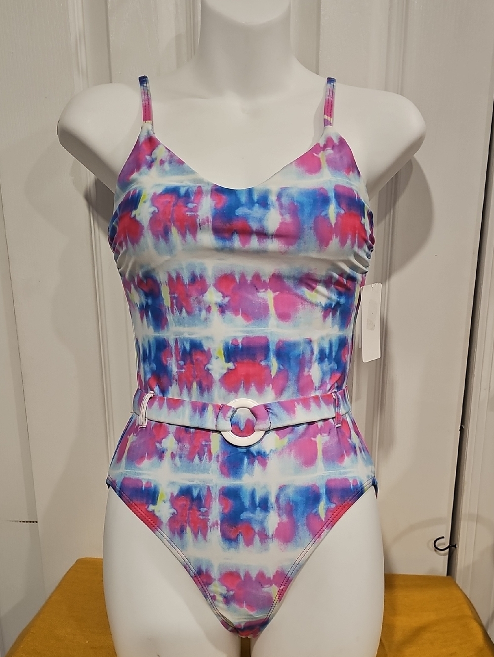 Anthropologie Splendid One Piece Belted Tie-Dye Swimsuit Small NWT MSRP $118 - Picture 4 of 7